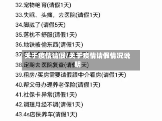 关于疫情请假/关于疫情请假情况说明